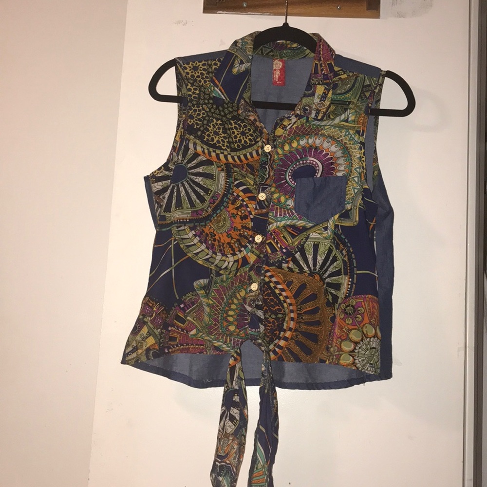 Hobo button up blue jean shirt